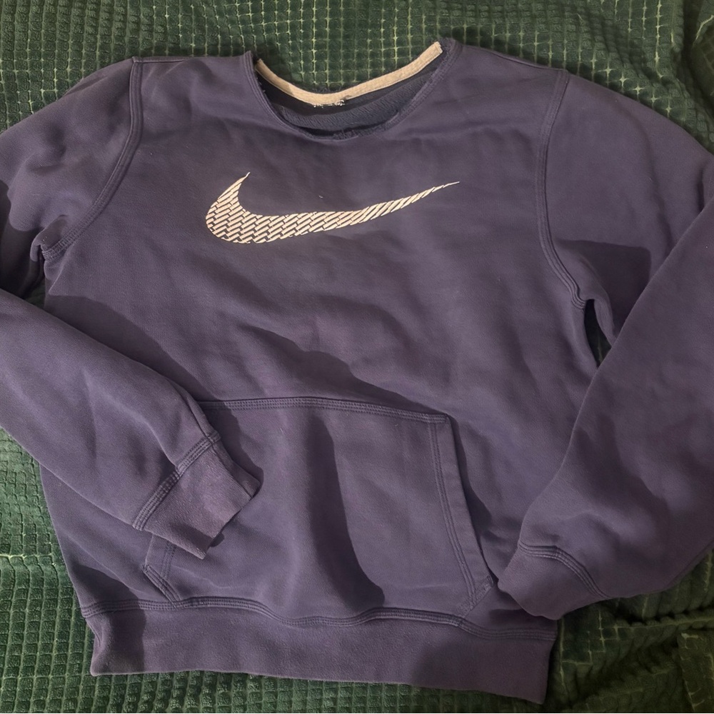Nike Women's Blue Crewneck with White Logo